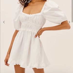 NWT For Love and Lemons Jackson Mini Puff Sleeve Dress
